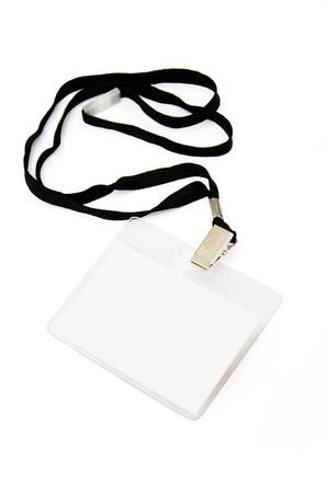 Blank badge with copy space isolated on a white backgroundの写真素材