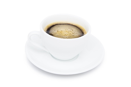 Cup of coffee isolated on a white backgroundの写真素材