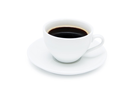 Cup of coffee isolated on a white backgroundの写真素材