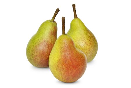 Ripe pears isolated on white backgroundの写真素材