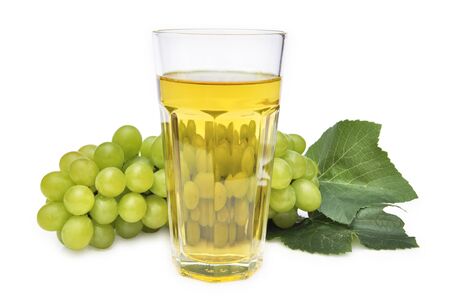 Glass of grape juice isolated on white backgroundの写真素材