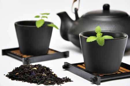 Chinese Tea Set with Teapot and cupの写真素材