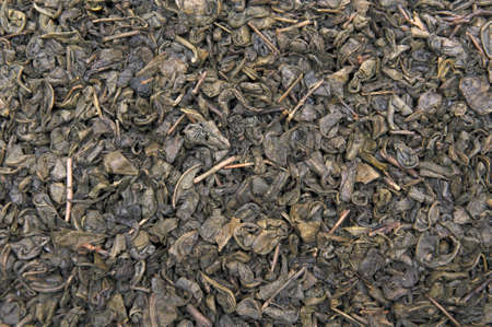 Dry green tea backgroundの写真素材