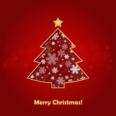 stylized Christmas tree on decorative backgroundのイラスト素材