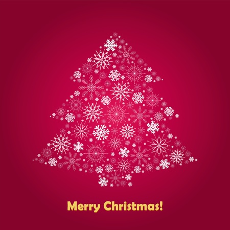 stylized Christmas tree on decorative backgroundのイラスト素材