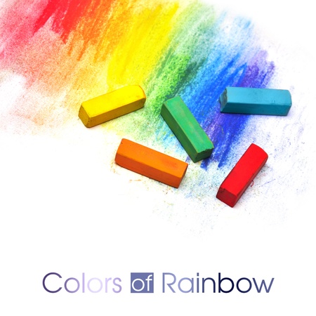 colorful pastel sticks texture over whiteの写真素材