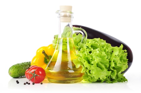 set of ingredients and spice for food cooking isolated on white backgroundの写真素材