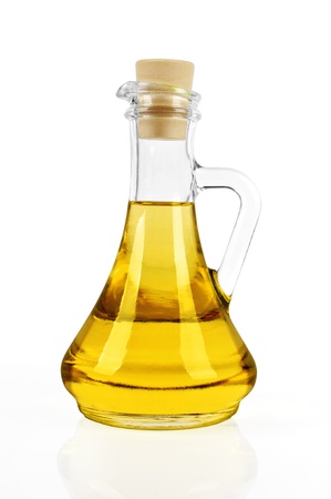 bottle of sun flower oil isolated on white backgroundの写真素材