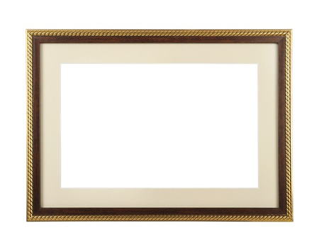 Wooden frame with passe-partout for paintings or photographs.の写真素材