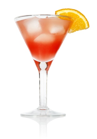 Cosmopolitan cocktail drink isolated on white backgroundの写真素材