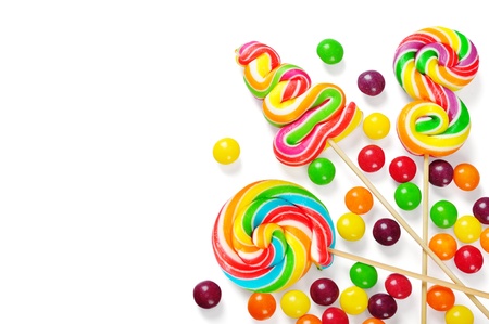colorful candy isolated on white background. Clipping path includedの写真素材