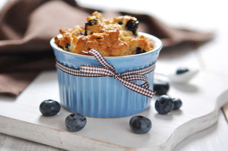 Homemade blueberry muffin with fresh blueberry  closeupの写真素材