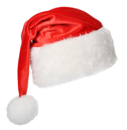 Santa Claus hat isolated on white backgroundの写真素材