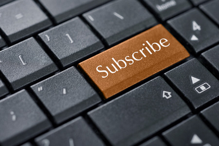 Words subscribe on button of computer keyboard.の写真素材