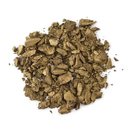 Pile of crushed eyeshadow isolated on white backgroundの写真素材