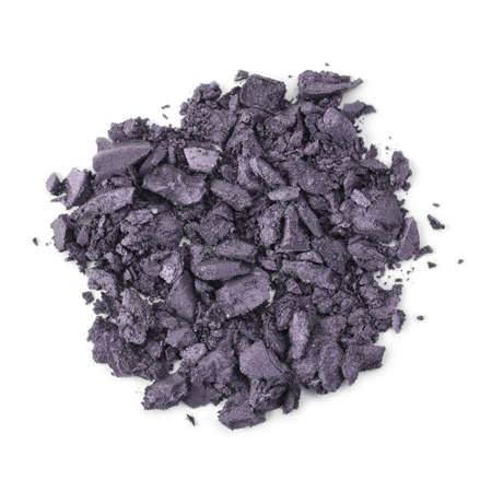 Pile of crushed eyeshadow isolated on white backgroundの写真素材