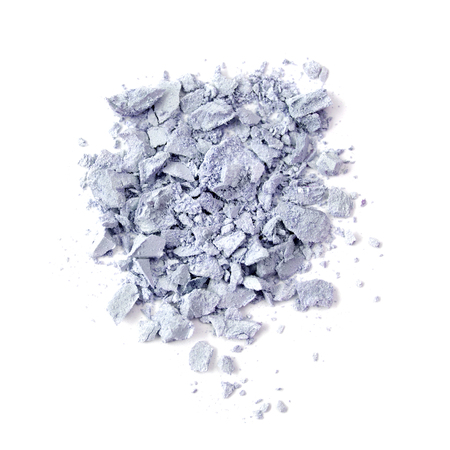 Pile of crushed eyeshadow isolated on white backgroundの写真素材