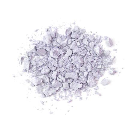 Pile of crushed eyeshadow isolated on white backgroundの写真素材