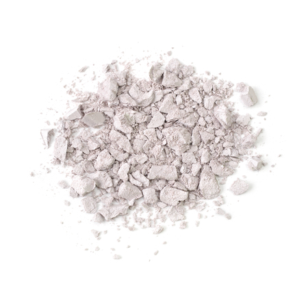 Pile of crushed eyeshadow isolated on white backgroundの写真素材