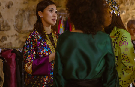 Antalya, Turkey- 16.12.2022. Fashion week in Turkey, models close upのeditorial素材