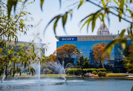 Dubai, UAE- 25062023: Sony office building exterior . High quality photoのeditorial素材