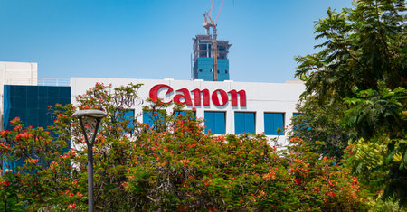 Dubai, UAE- 25062023: Canon office building exterior. High quality photoのeditorial素材