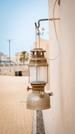 Lantern on the street of Essaouira, Moroccoの写真素材
