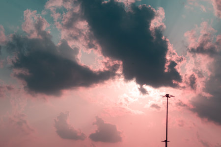 Beautiful sky at sunset, clouds during sunset. High quality photoの写真素材