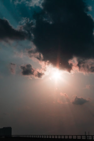 Beautiful sky at sunset, clouds during sunset. High quality photoの写真素材