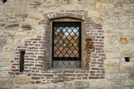 Stone window grille. High quality photoの写真素材