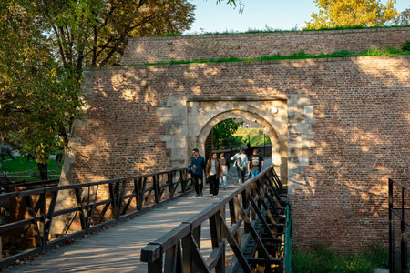 Belgrade Fortress (Kalemegdan) is a symbol of the city, with a picturesque view of the confluence of the Sava and Danube rivers. High quality photoの写真素材