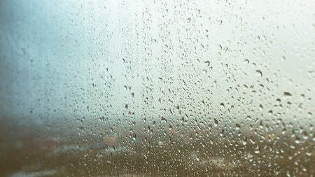 Rainy window view. High quality photo