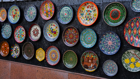 The concept of oriental cuisine. Assorted Uzbek food set, pilaf, samsa, lagman, manta, shurpa central asia food. Homemade Uzbek pilaf or plov from lamb served in cast iron cookware. High quality photoの写真素材