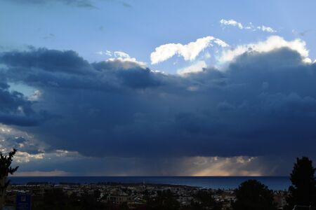 Huge cloud above Mediterraneanの写真素材