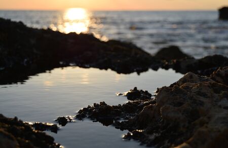 sunset in seaの写真素材