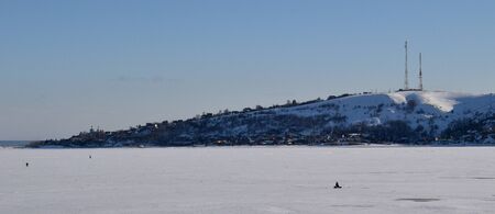 Winter landscape on river Volga near Kazan, Russia