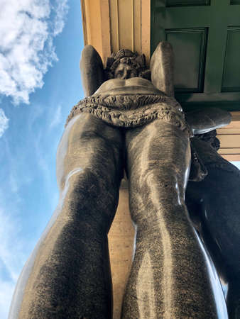22 of July 2020 - St.Petersburg, Russia: Atlant statue near the Hermitage.のeditorial素材