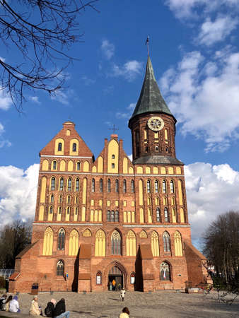 Kaliningrad Cathedral in sunny spring day, Russiaのeditorial素材