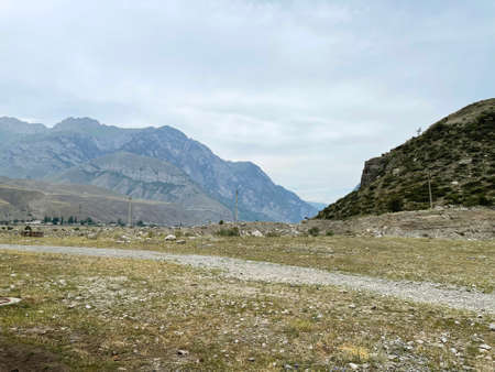 Country road in the Caucasus mountains