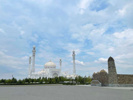 The largest mosque in Europe Pride of Muslims made of marble in the village of Shali near Grozny, Chechnyaのeditorial素材