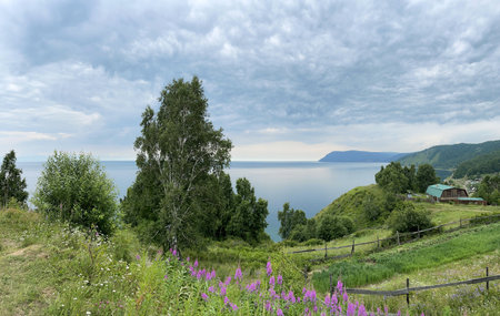 Beautiful landscape near Lake Baikal, Russiaの写真素材