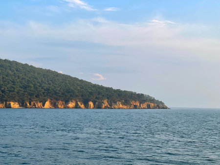 View of the Princes' Islands at sunset, Istanbul, Turkey