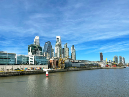 29 of July 2023- Buenos Aires, Argentina: Puerto Madero area in sunny day.のeditorial素材
