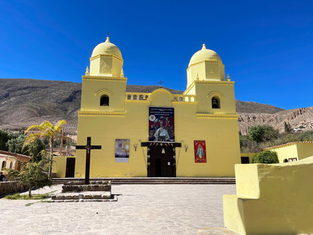 03 of August 2023 - Tilcara, Argentina: Church of Our Lady of Rosario in the province of Jujuy.