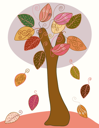 Abstract seasonal autumn treeのイラスト素材
