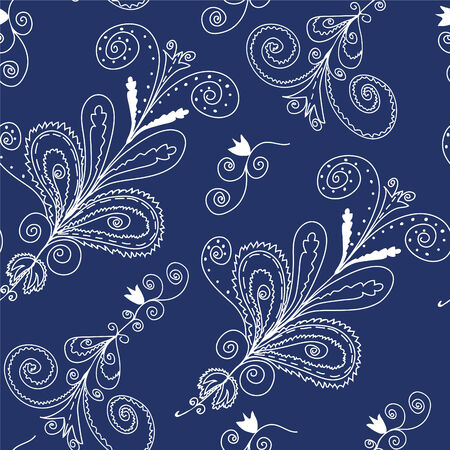 Blue and white seamless graphic patternのイラスト素材