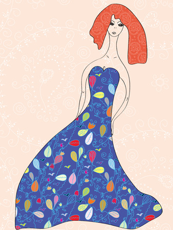 Fashion girl fantasy cardのイラスト素材