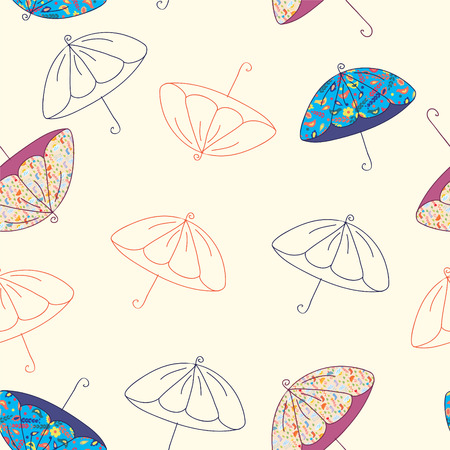 Umbrellas seamless bright funny  patternのイラスト素材