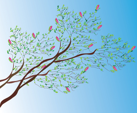 Magnolia tree background in springのイラスト素材