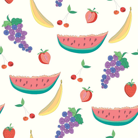 Fruits seamless pattern vector